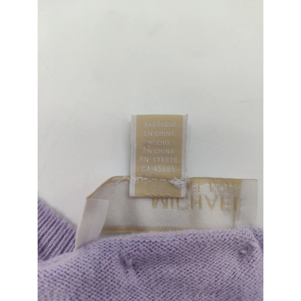 Michael Kors Lavender Purple Cold Shoulder Ruffle Sweater Small Cotton Blend Top